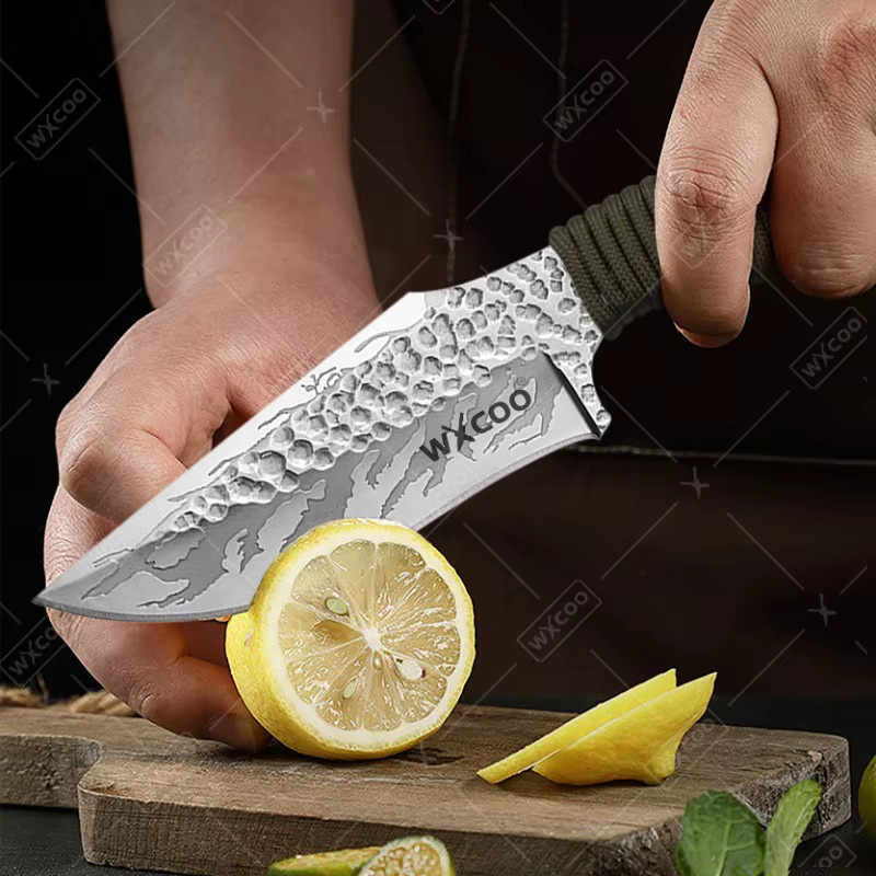 WXCOO Geschmiedetes Hackmesser in Silber mit Holzgriff und Schutzhülle - Bild 3