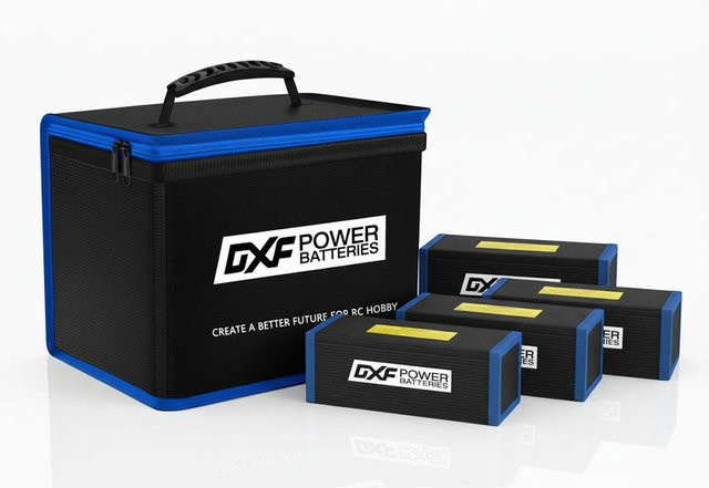 DXF Feuerfeste Lipo-Tasche in Schwarz, explosionsgeschützt und wasserdicht, B/T/H: 215 x 145 x 165 mm, Sicherheitstasche für RC FPV Racing Drone Autobatterien - Bild 1