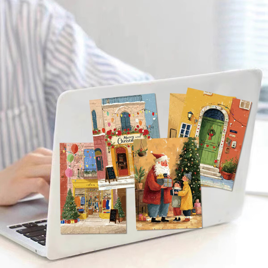 20 Stück PET-Aufkleber-Set von etori life mit niedlichem Hausmuster und Weihnachtsthema in Multicolour für Laptops, Handyhüllen und Kinder - Bild 2