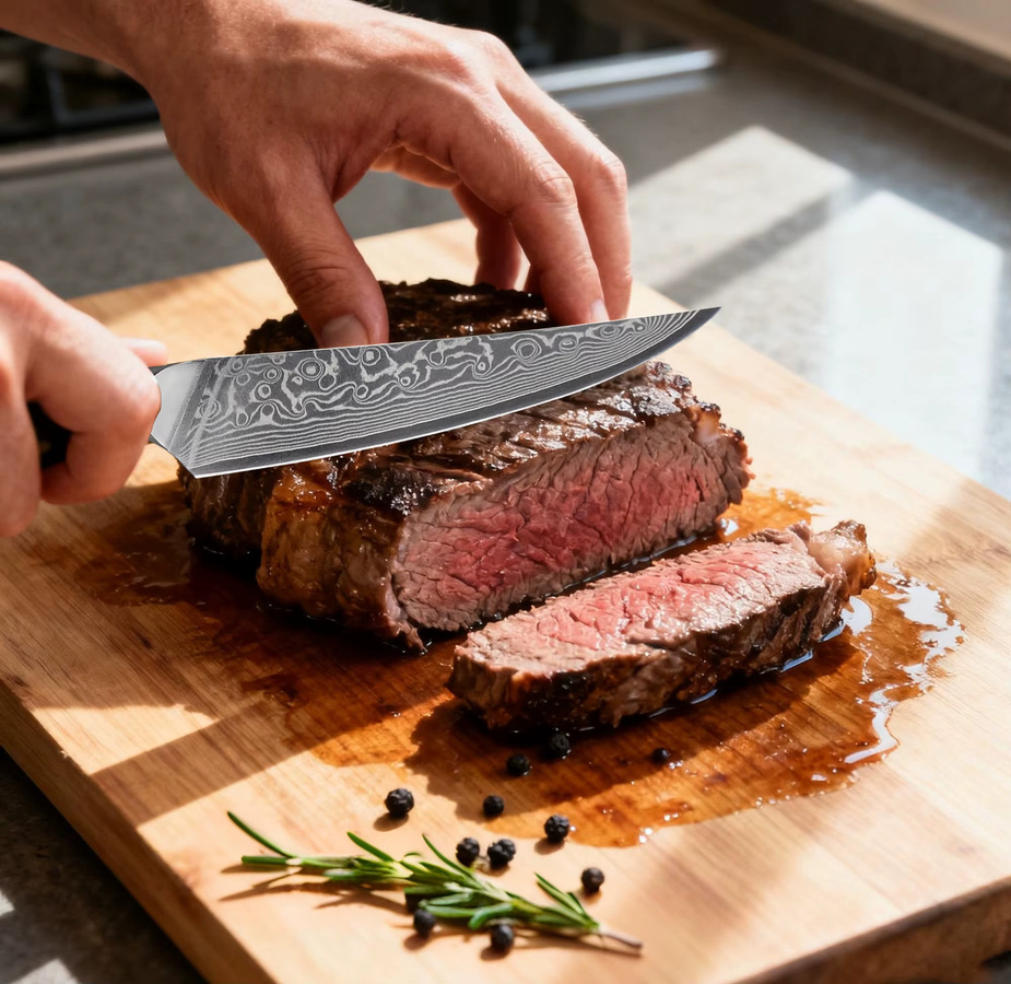 Baovim Steakmesser aus Damaststahl mit Palisandergriff, 12,7 cm - Bild 4