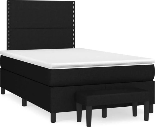 vidaXL Boxspringbett mit Matratze Hybrid-Design in Schwarz, B/T/H: 120 x 200 x 118 cm - Bild 1