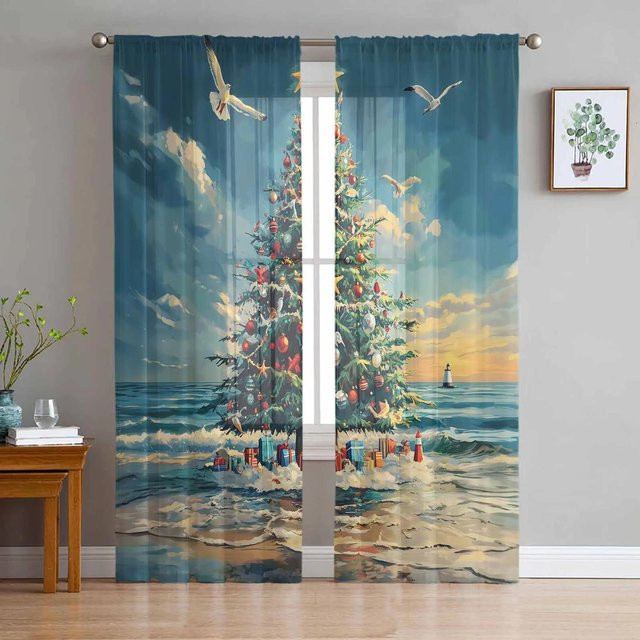 Transparente Tüll Vorhänge aus Polyester für Wohnzimmer und Küche, Farbe: Grau, B: 135 cm, H: 115 cm - Bild 1