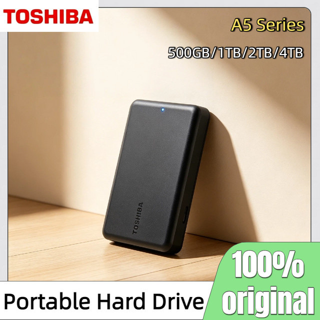 Toshiba A5 Serie Tragbare Festplatte USB 3.2 Gen1 Schwarz 500GB - Bild 1