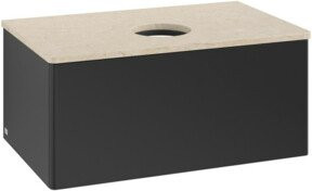 V&B Waschtischunterschrank Antao mit Beleuchtung in Blau, B/T/H: 80 x 36 x 50 cm - Bild 1