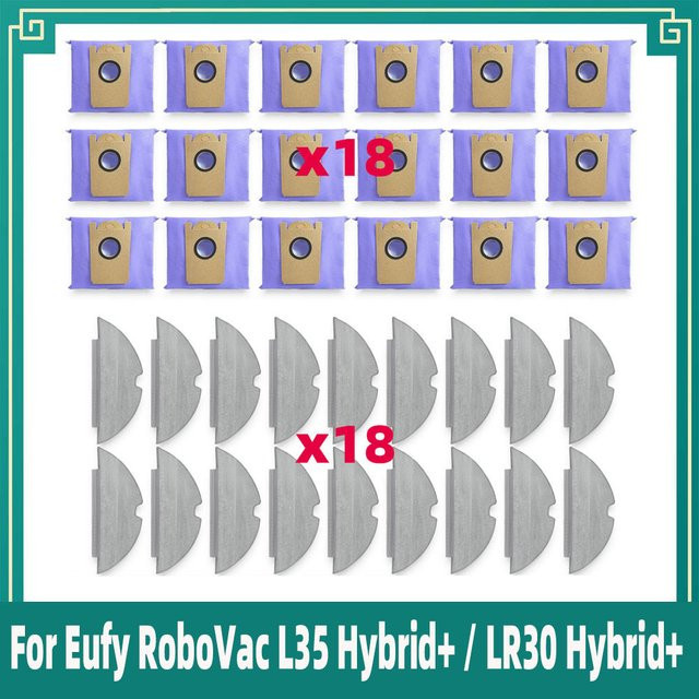 OSSIEAO Ersatzteil-Set für Eufy RoboVac L35 Hybrid+ und LR30 Hybrid+ mit Staubbeuteln und Mopp-Tüchern - Bild 1