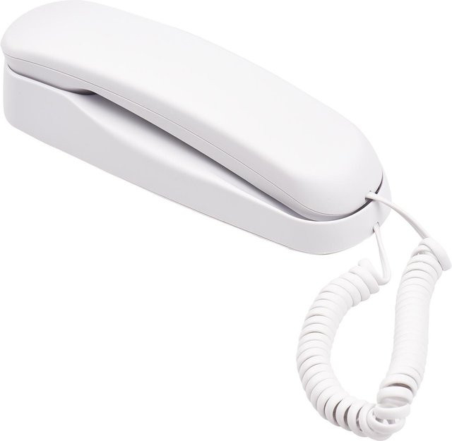 Mini-Desktop-Festnetztelefon mit Kabel für Wandmontage in Weiß mit Stumm-Pause-Halten-Funktion - Bild 1