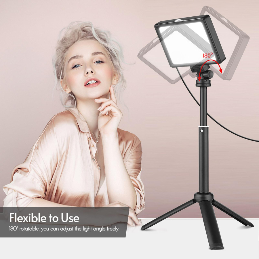 Andoer USB Video Konferenz Beleuchtung Kit mit 3 dimmbaren LED Tischleuchten 5600K in Schwarz - Bild 5