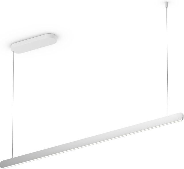 Occhio Mito linear volo 140 up LED-Pendelleuchte in Weiß matt mit silbernem Kopf, dimmbar mit Occhio air Modul und x-tra warm LED (2200K - 3500K) - Bild 1