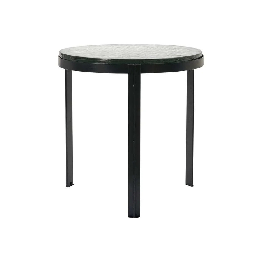 House Doctor Couchtisch Smoke in Schwarz aus Glas und Eisen, rund, Durchmesser: 50 cm - Bild 1