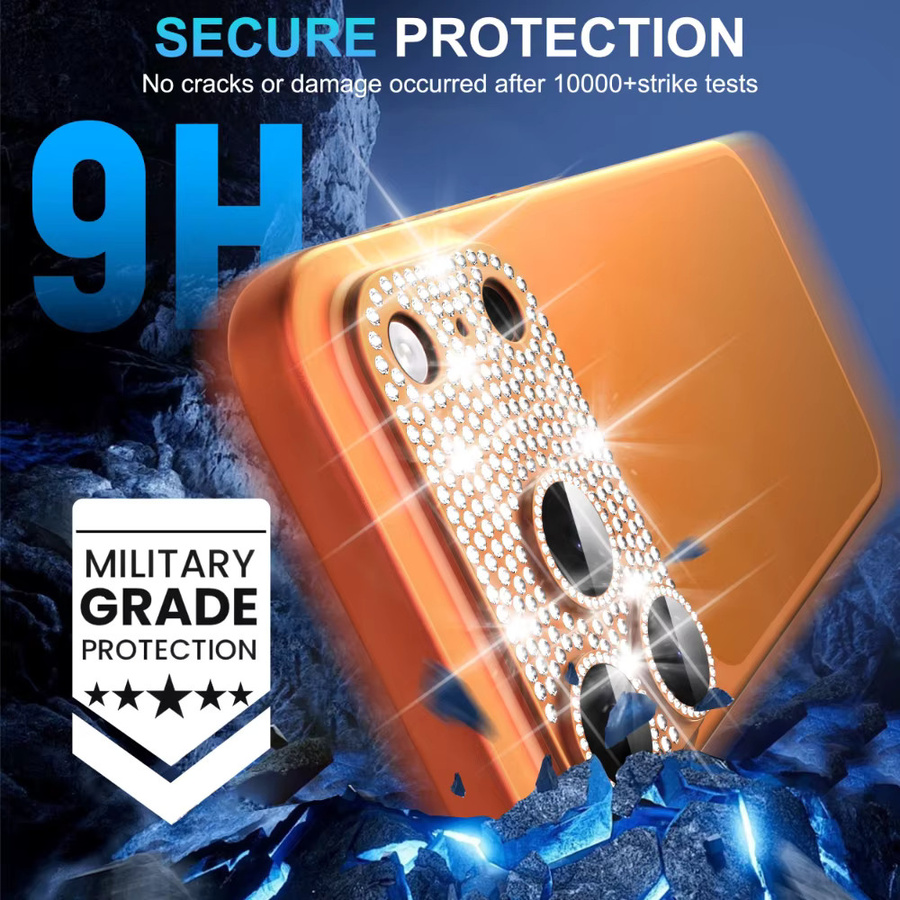 NNBILI Kamera Objektiv Schutz Film für iPhone 17 Pro Max und iPhone 17 Pro aus gehärtetem Glas mit Metallrahmen in Blau - Bild 4