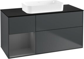 V&B Waschtischunterschrank Finion in Anthrazit lackiert, B/T: 120 x 60 cm - Bild 1