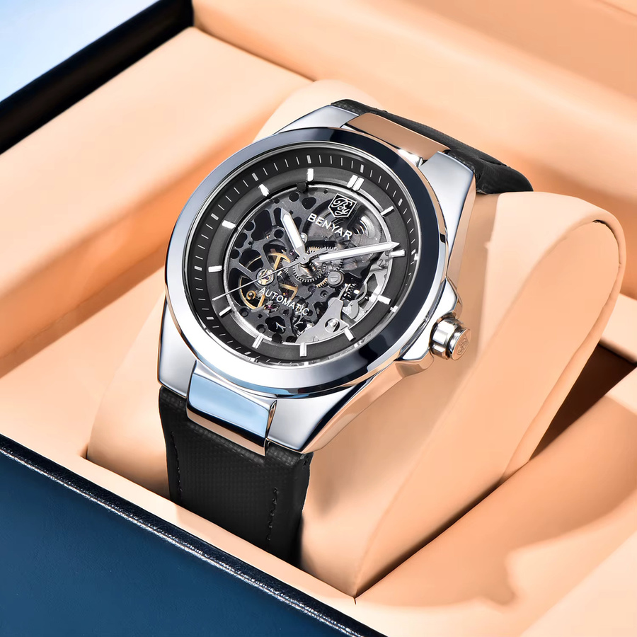 BENYAR Armbanduhr Automatik, Edelstahl, Blau, Herren - Bild 3
