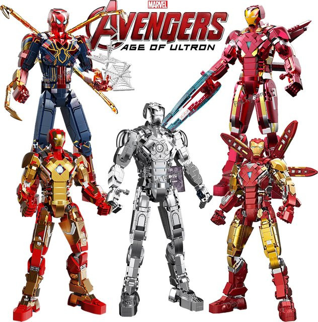 Fondjoy Avengers Spiderman Iron Man Mecha, Bausteine Kit, Marvel, Superhelden - Bild 1