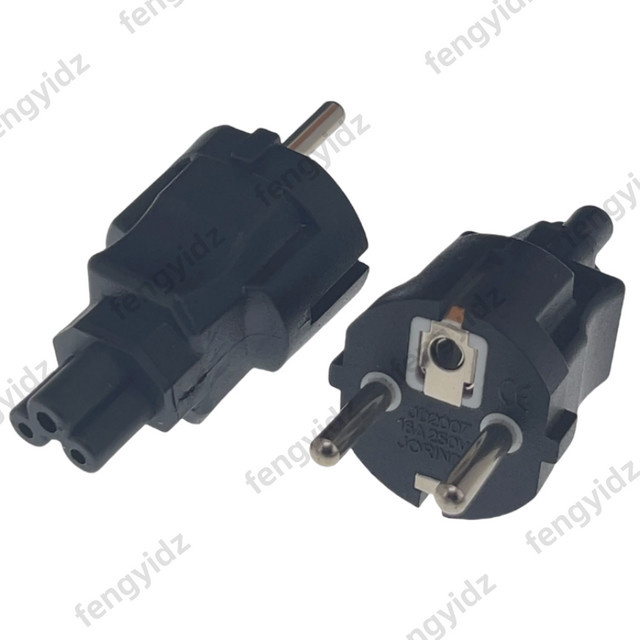 fengyidz EU zu IEC320 C5 Stromwandler AC Konvertierungsstecker, 10A/250V, Schwarz - Bild 1