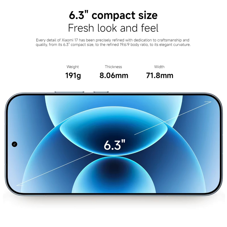 Xiaomi 17 Smartphone Globale Version in Schwarz mit 6,3 Zoll OLED-Display, Snapdragon 8 Elite Gen 5 Prozessor, 50MP Leica-Kamera und 6330mAh Akku - Bild 3