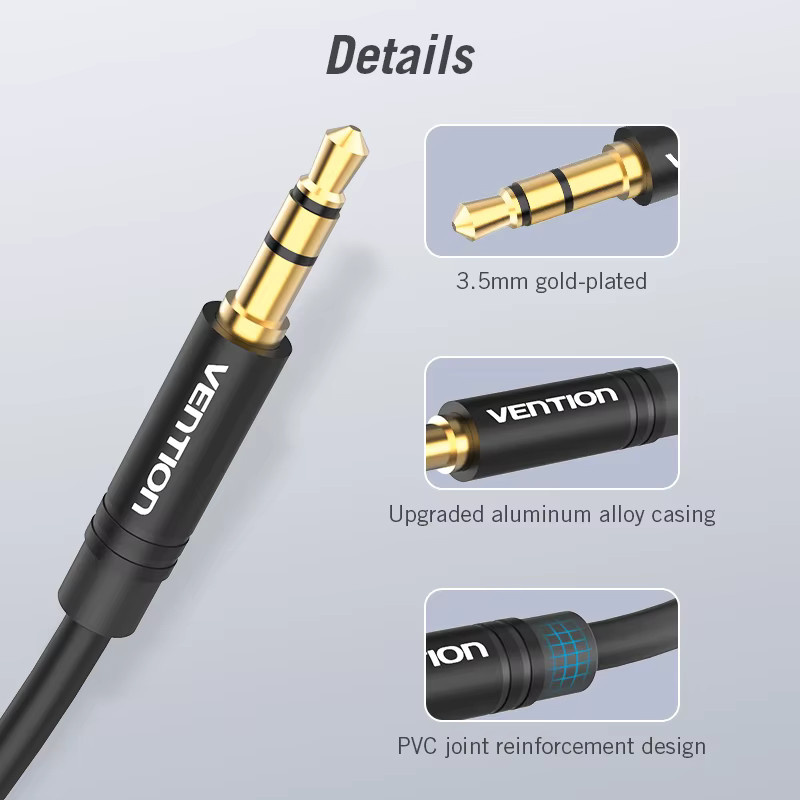 Vention Aux-Kabel 3,5 mm Klinke auf Doppelbuchse Audio-Splitter Schwarz - Bild 4