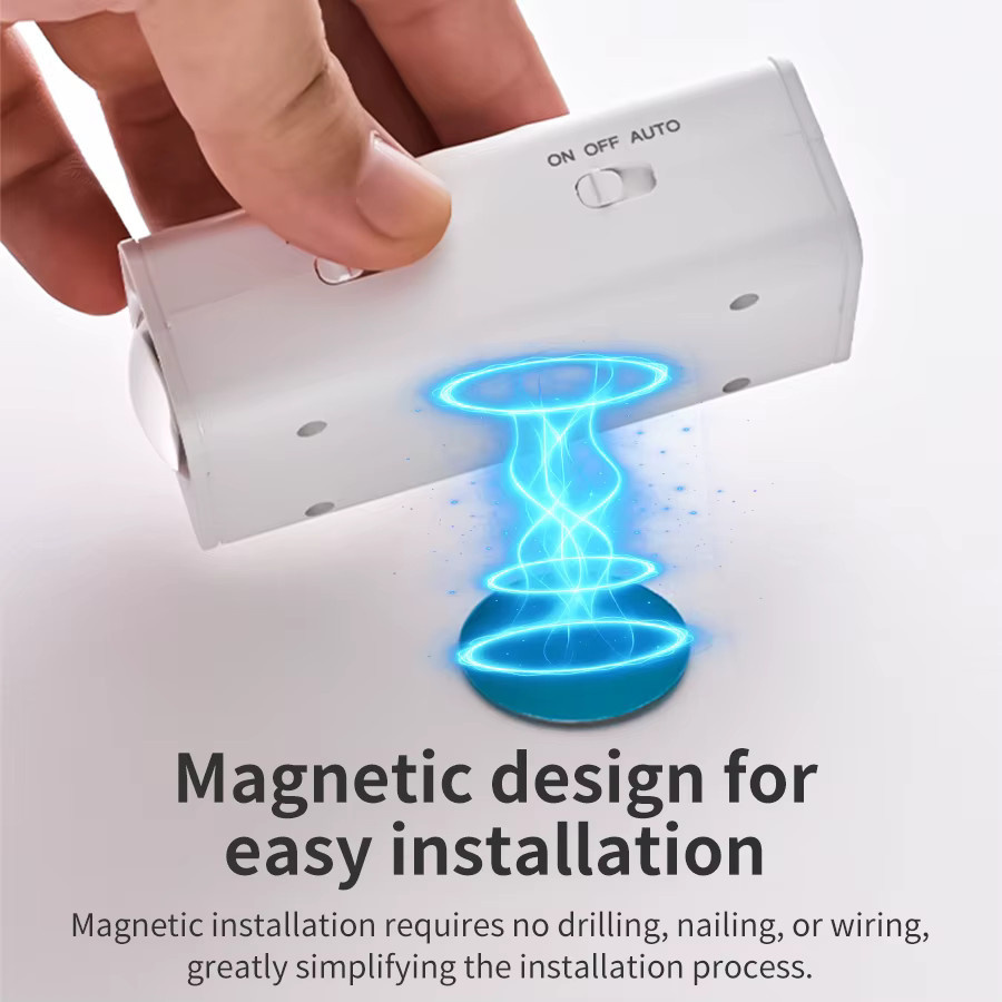 GGBEE RGB LED Bewegungssensor Nachtlicht, USB-aufladbare magnetische Wandleuchte in Weiß und Multicolour für Treppen, Schränke und Möbel - Bild 4