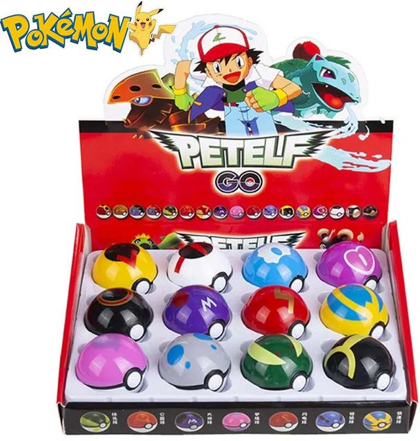 TAKARA TOMY Pokémon Pikachu Pokeball, Actionfigur, 12-teiliges Set - Bild 1