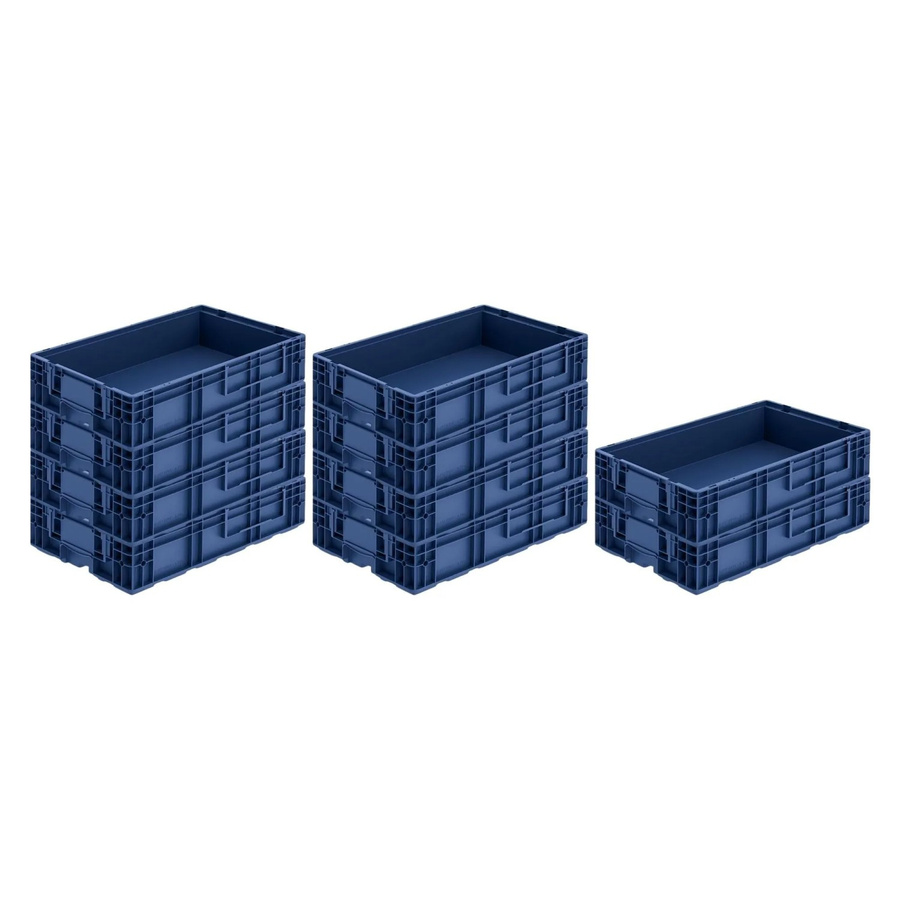 PROREGAL SparSet 10 x VDA KLT Kleinladungsträger mit Verbundboden in Blau, H x B x T: 14,7 x 40 x 60 cm, 22 Liter Transportboxen - Bild 2