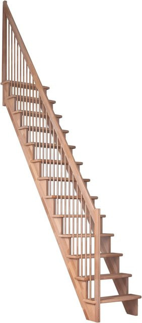 Dolle Raumspartreppe Lyon gerade mit Holzgeländer aus Buche in Braun, Höhe: 286 cm, Breite: 65 cm - Bild 1