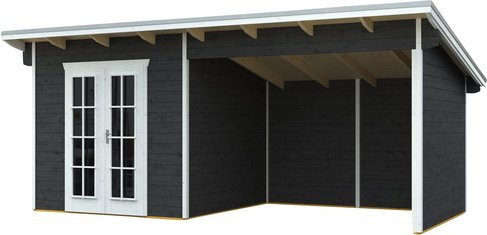 Skan Holz Gartenhaus Texel mit Pultdach in Grau, B/H/T: 590 x 249,5 x 250 cm - Bild 3