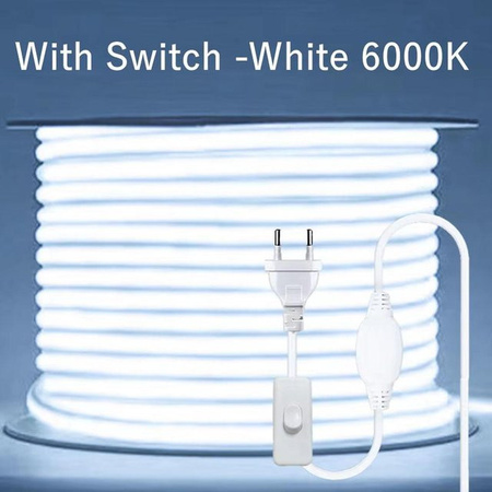 GuangZhouZhenqin COB LED-Streifen Wasserdicht mit Linse, Dimmbar, Kühle Weiße, 20m Länge, Inklusive EU-Stecker und Schalter