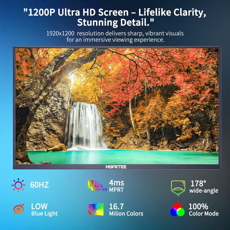 HGFRTEE Tragbares 14 Zoll Touchscreen Display mit 10-Punkt-Touch in Schwarz für Laptop, PC, Mac, Xbox und PS4/5 - Bild 2