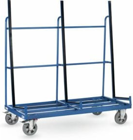 Fetra Plattenwagen 4456 einseitig in Blau mit Elastic-Vollgummi-Reifen und 1200 kg Tragkraft - Bild 1