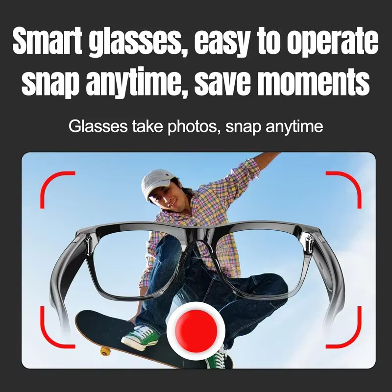 Lenovo Smart Glasses mit 100MP-Kamera, Bluetooth-Audio und GPT-gestütztem KI-Assistent in Schwarz - Bild 3