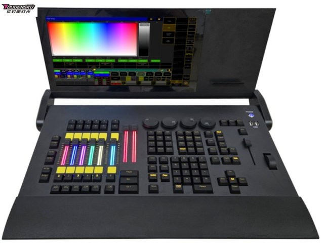 DDMSNSTAR T1 Touch DMX-Konsole mit faltbarem kapazitivem Touchscreen und RGB-Slider-Controller in Schwarz inklusive Flightcase - Bild 1