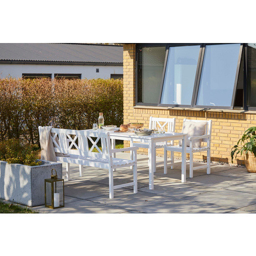 Cinas Gartentisch Rosenborg aus Mahagoniholz in Weiss, B: 80 cm, L: 165 cm, H: 75 cm - Bild 2