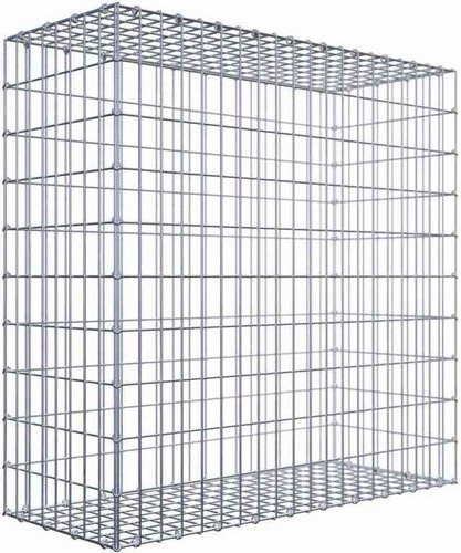 Gabiona Gabione aus Stahl in Silbergrau mit C-Ring, B/T/H: 100 x 100 x 40 cm - Bild 1