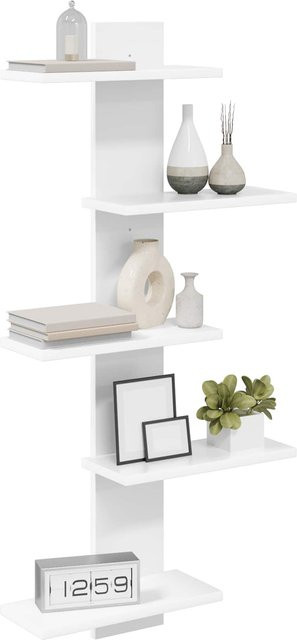 Wandregal Yiwydaa Weiß Modern aus MDF, B/T/H: 48,5 x 15 x 101 cm - Bild 1