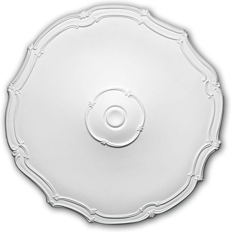 Profhome Decor Rosette Zierelement Deckenelement im Jugendstil Weiß Ø 48,0 cm - Bild 1