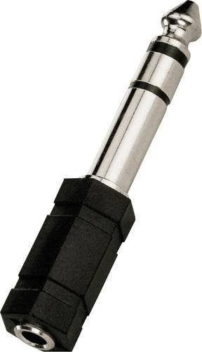 Monacor HA-37 Audio Adapter in Silber mit 6,35 mm Klinkenstecker und 3,5 mm Klinkenbuchse - Bild 1