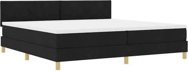 vidaXL LED Boxspringbett mit Matratze Schwarz B/T/H: 200 x 200 x 28 cm, Hybrid-Matratze mit USB-Anschluss und Unterbettbeleuchtung - Bild 1