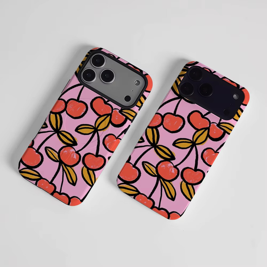 CaseLumi Matte Bumper Schutzhülle für iPhone 13 bis 17 Pro Max mit MagSafe Kompatibilität in C-Cherry Pop - Bild 2