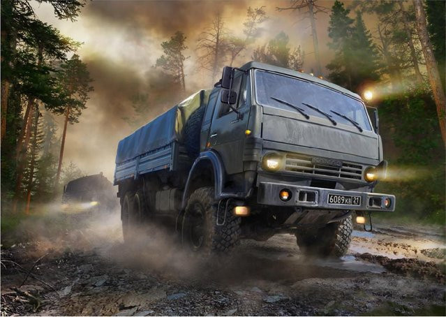 Zvezda Kamaz 5350 Mustang, Fahrzeug, Grau - Bild 1