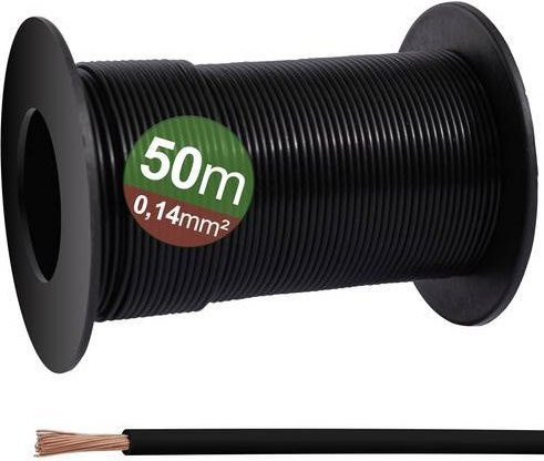 Quadrios 23CW021 Einzelader Kupferleitung Schwarz 50m 0.14mm² - Bild 1