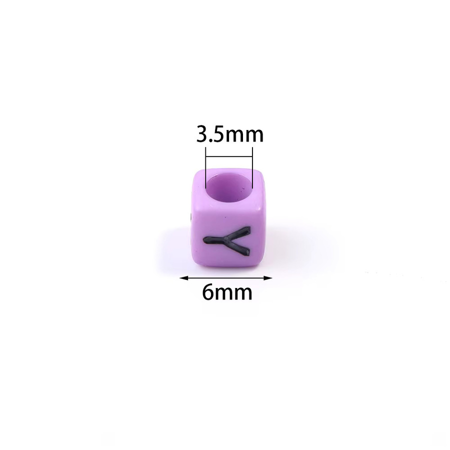 louleur Buchstabenperlen Acryl, 6 mm, quadratisch, 100 Stück, Unisex - Bild 2