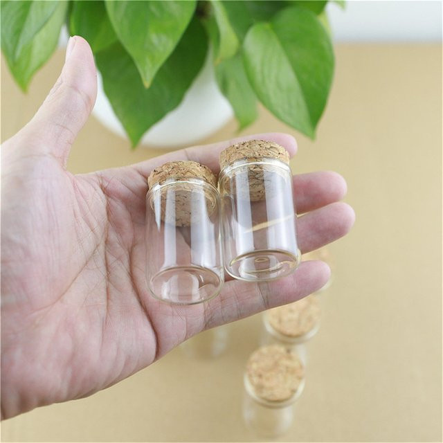 Mehrzweck Glasflaschen mit Korkverschluss, transparent, 15 ml - Bild 1