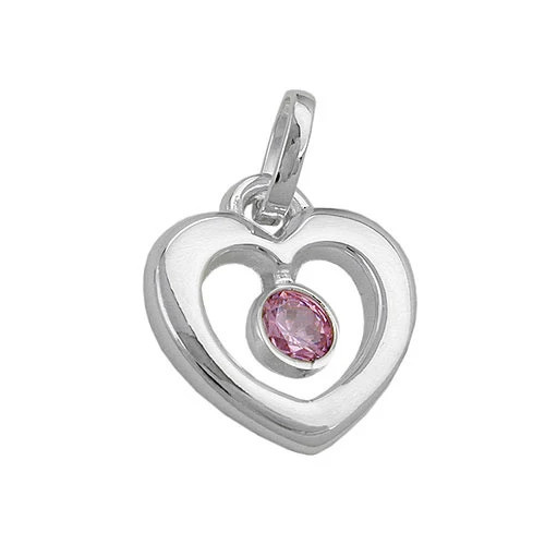 Colfem Anhänger Herz, 925 Silber, rosa Zirkonia, Unisex - Bild 1