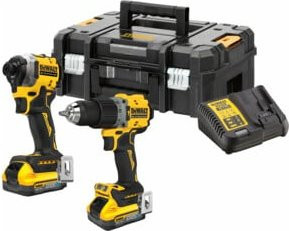 DEWALT Akku-Kit 18V mit 2 x 5 Ah Powerstack Akkus (DCD805 / DCF850) in Gelb - Bild 1
