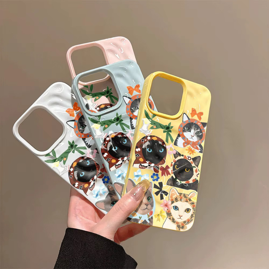 Stoßfeste iPhone Schutzhülle mit Retro Katzen und Kopftuch Design in Multicolour für Apple iPhone 17 Air 16 15 14 13 12 11 Pro Max Plus - Bild 3