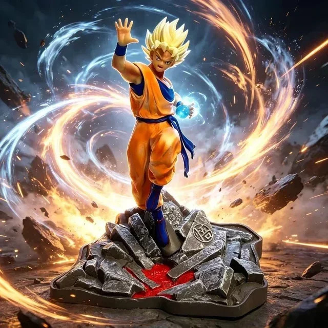 Bandai Dragon Ball Kampf-Goku, Handmodell Ornament, Kunststoff - Bild 1