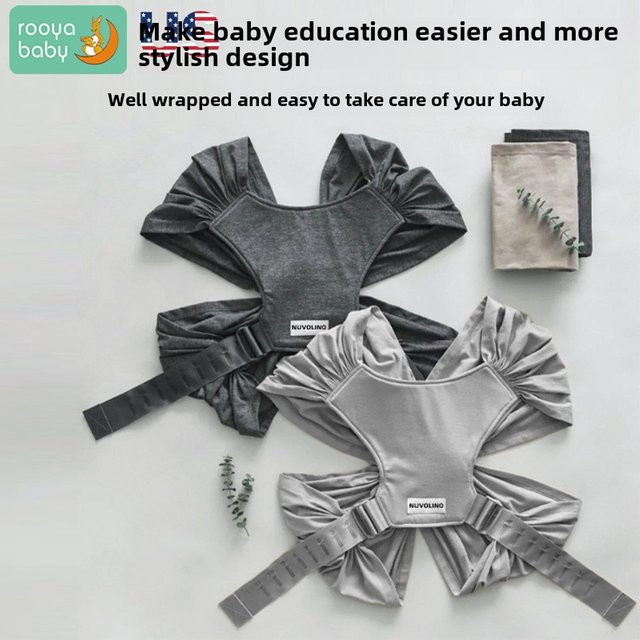 Ergonomische Babytrage in Grau mit verstellbarer X-Form und atmungsaktivem Design für die Reise - Bild 1