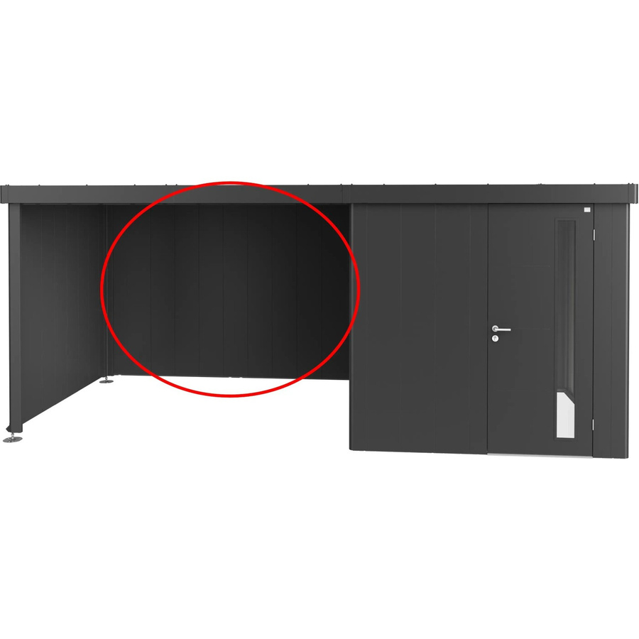 Biohort Rückwand für Seitendach Neo aus Stahlblech Dunkelgrau-Metallic Breite: 299 cm, Tiefe: 4,3 cm - Bild 2