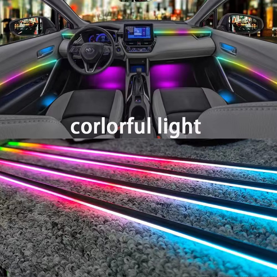 RGB LED Auto-Umgebungslicht Set mit Dual Zone Symphony Streamer, Neon Flex Acryl Innenraumbeleuchtung in Mehrfarbig - Bild 3