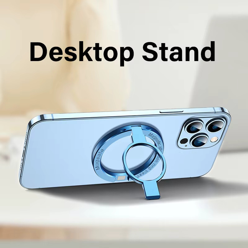 WSSHE Magnetischer Fingerringhalter für Mobiltelefone mit MagSafe Funktion, tragbarer Klappständer für iPhone 17/16, Farbe: Blau - Bild 2