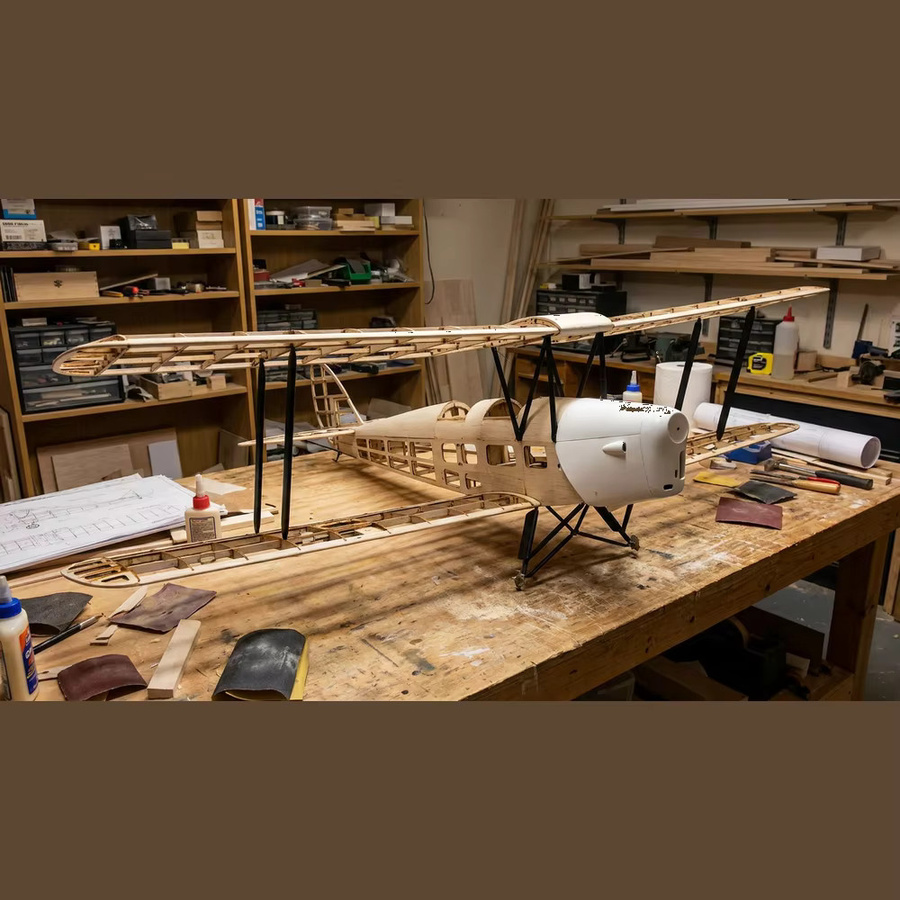 DIY Tiger Moth DH-82 Balsaholz-Modellbausatz, 1000mm - Bild 2